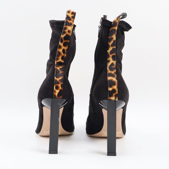 🔥SCHUTZ Benine Black Suede Pointed Toe Bootie Leopard Print 8US/38EU MSRP$198🔥 - Picture 5 of 9